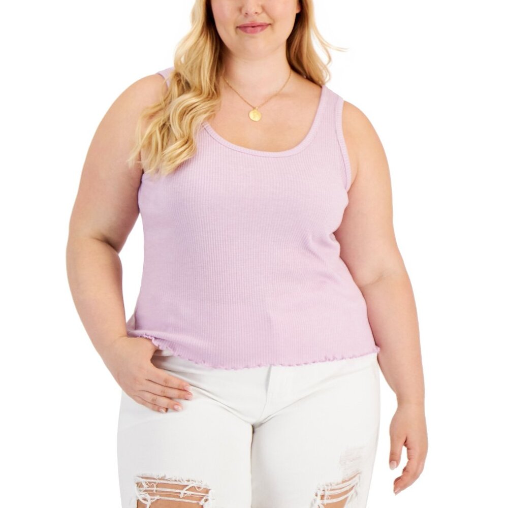 Eminent Trendy Plus Size Cropped Tank Top Pink Size 1X B4HP